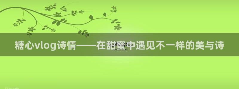 糖心vlog小桃酱是谁：糖心vlog诗情——在甜蜜中遇见不一样的美与诗