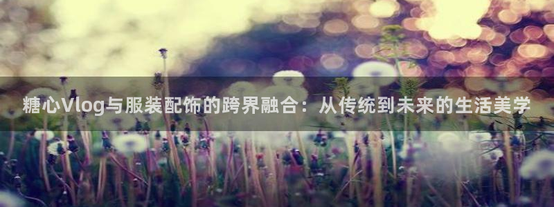 糖心vlog导演：糖心Vlog与服装配饰的跨界融合：从传统到未来的生活美学